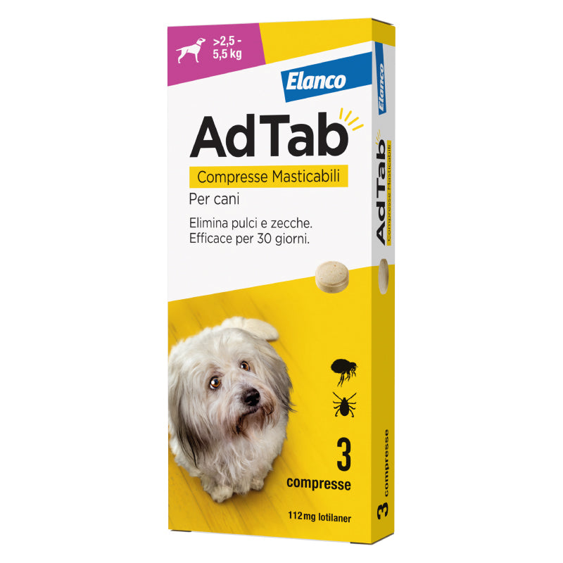 Elanco - AdTab Cani - Da 2.5 a 5.5 kg - 3 compresse