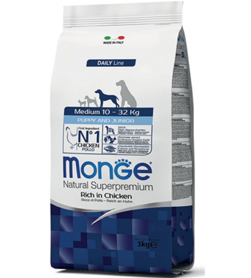 Monge - Natural Superpremium - Medium Puppy&Junior - 3 kg