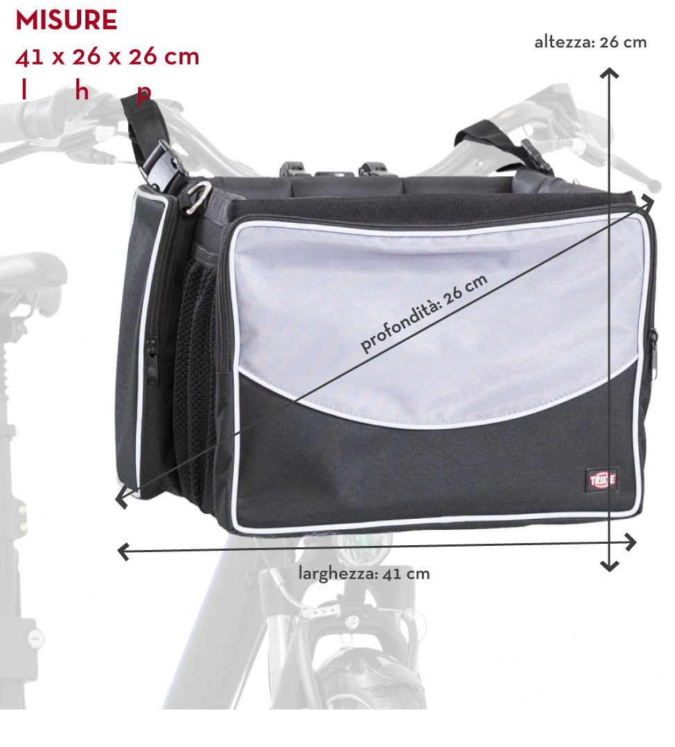 Trixie - Trasportino Bici Anteriore - Front-Box - Fino a 7kg