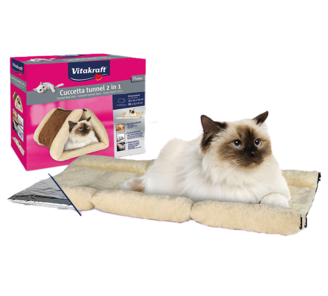 Vitakraft - Cuccetta tunnel 2 in 1 auto-riscaldante