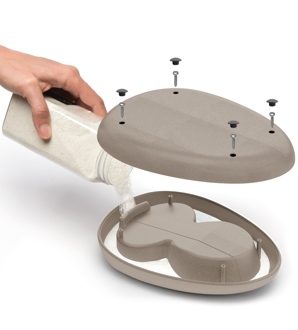 Imac - Distributore Cibo/Acqua - Ciottoli Dispenser - 1.5L