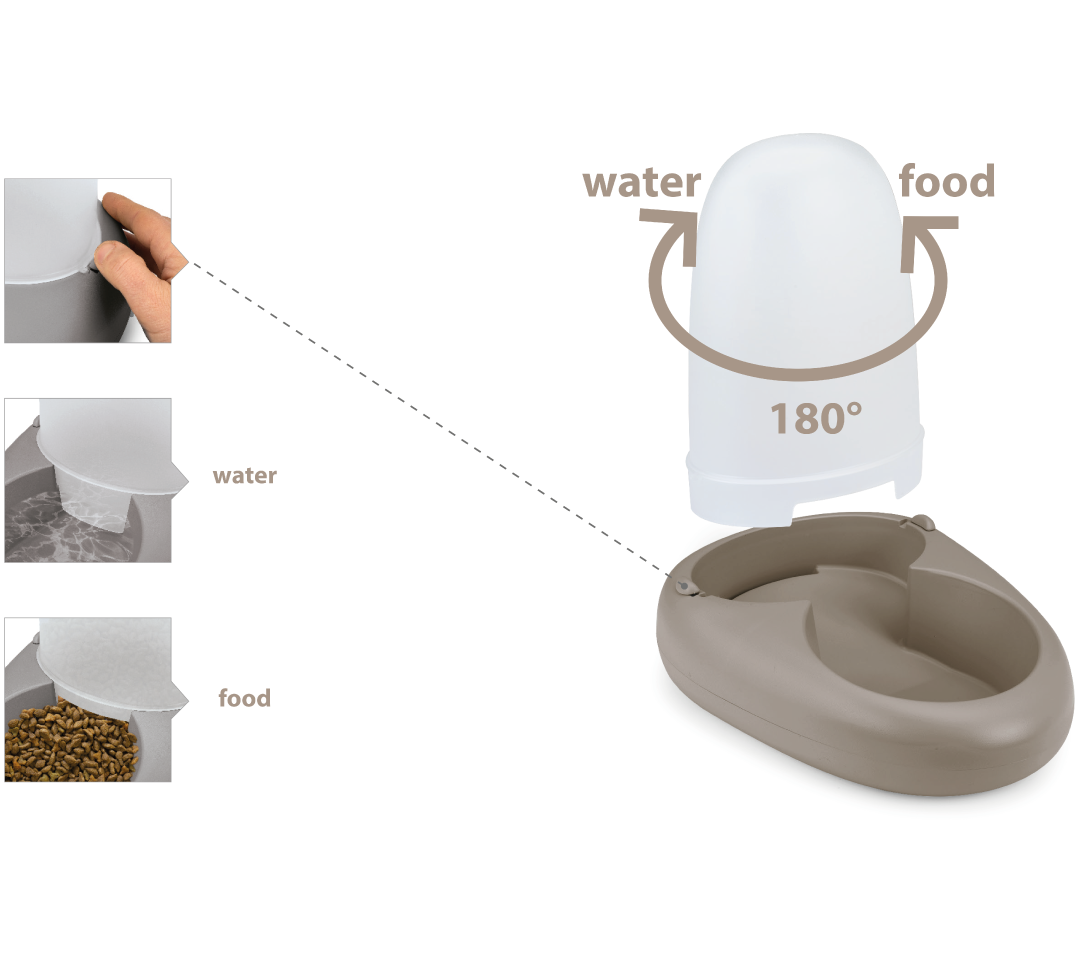 Imac - Distributore Cibo/Acqua - Ciottoli Dispenser - 3L