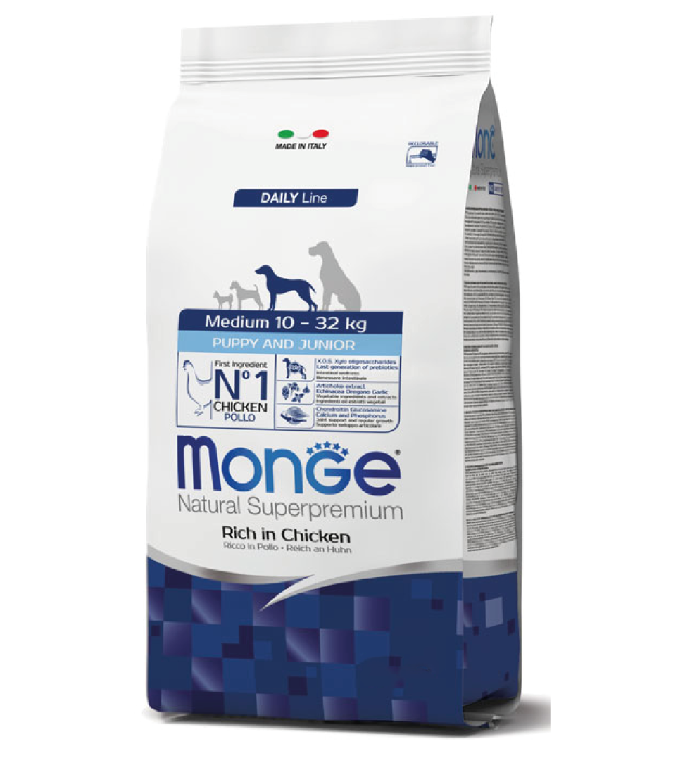 Monge - Natural Superpremium - Medium Puppy&Junior - 12 kg – Animal Store