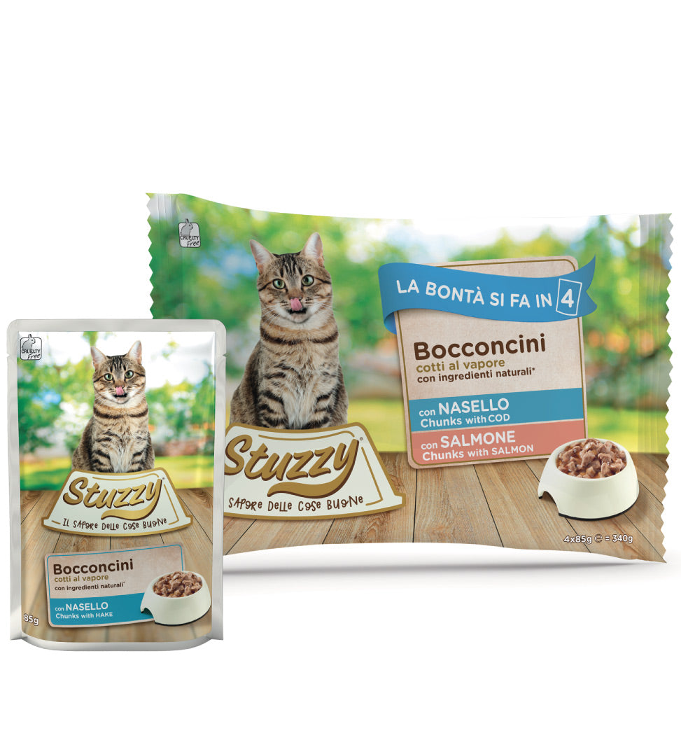 Stuzzy Cat - Bocconi - Flowpack - 4 buste da 85g