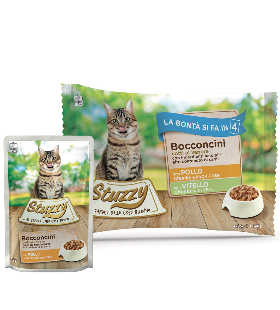 Stuzzy Cat - Bocconi - Flowpack - 4 buste da 85g