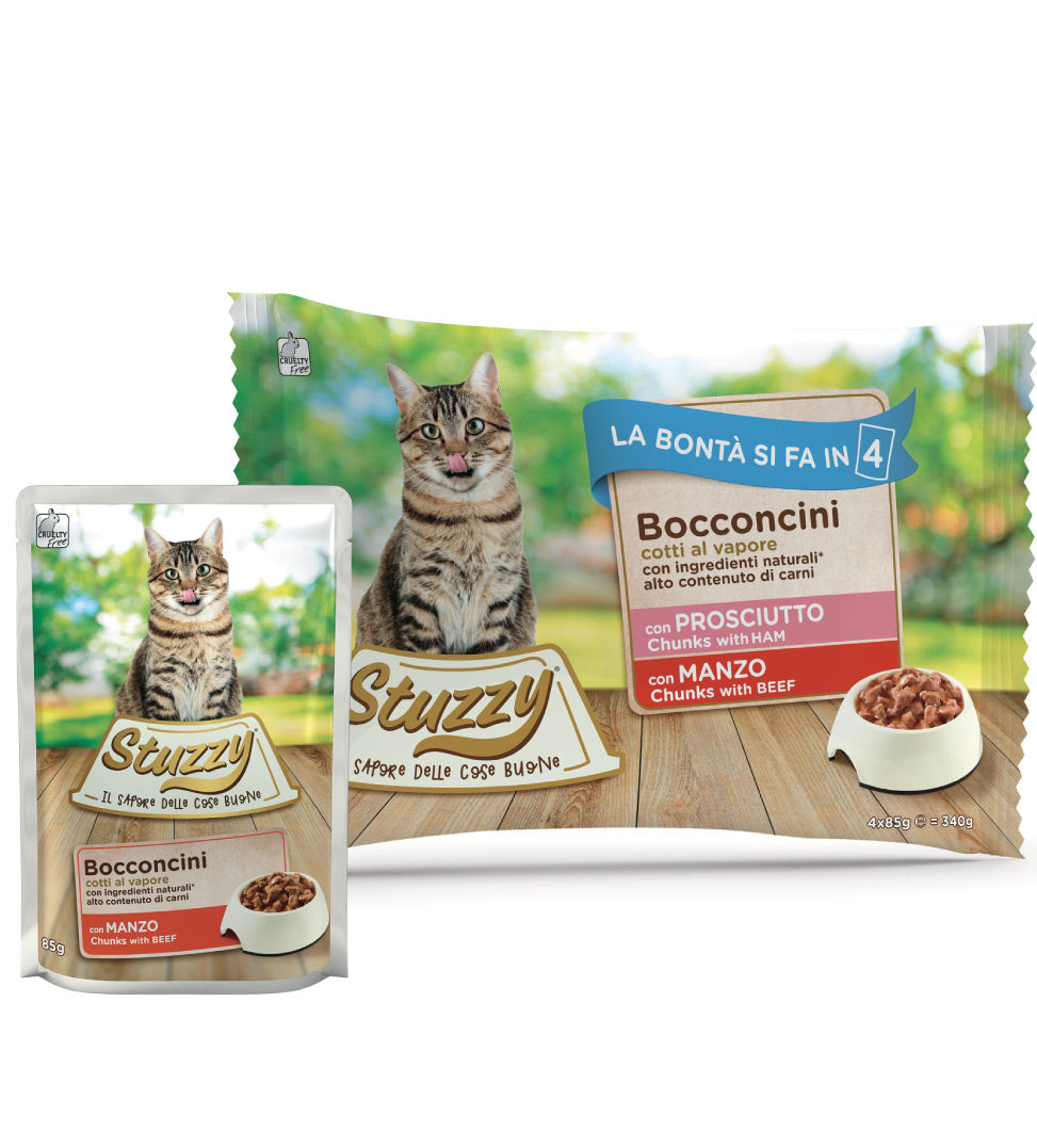Stuzzy Cat - Bocconi - Flowpack - 4 buste da 85g