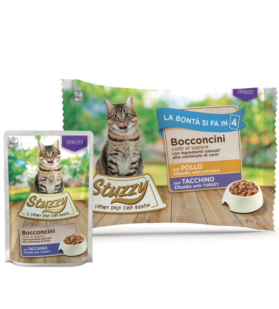 Stuzzy Cat - Bocconi - Flowpack - 4 buste da 85g