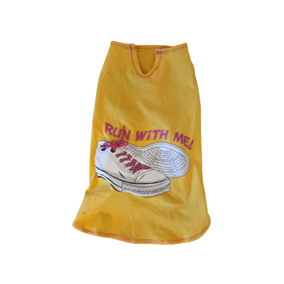 Vestito Canotta - Giallo con Disegno Scarpa