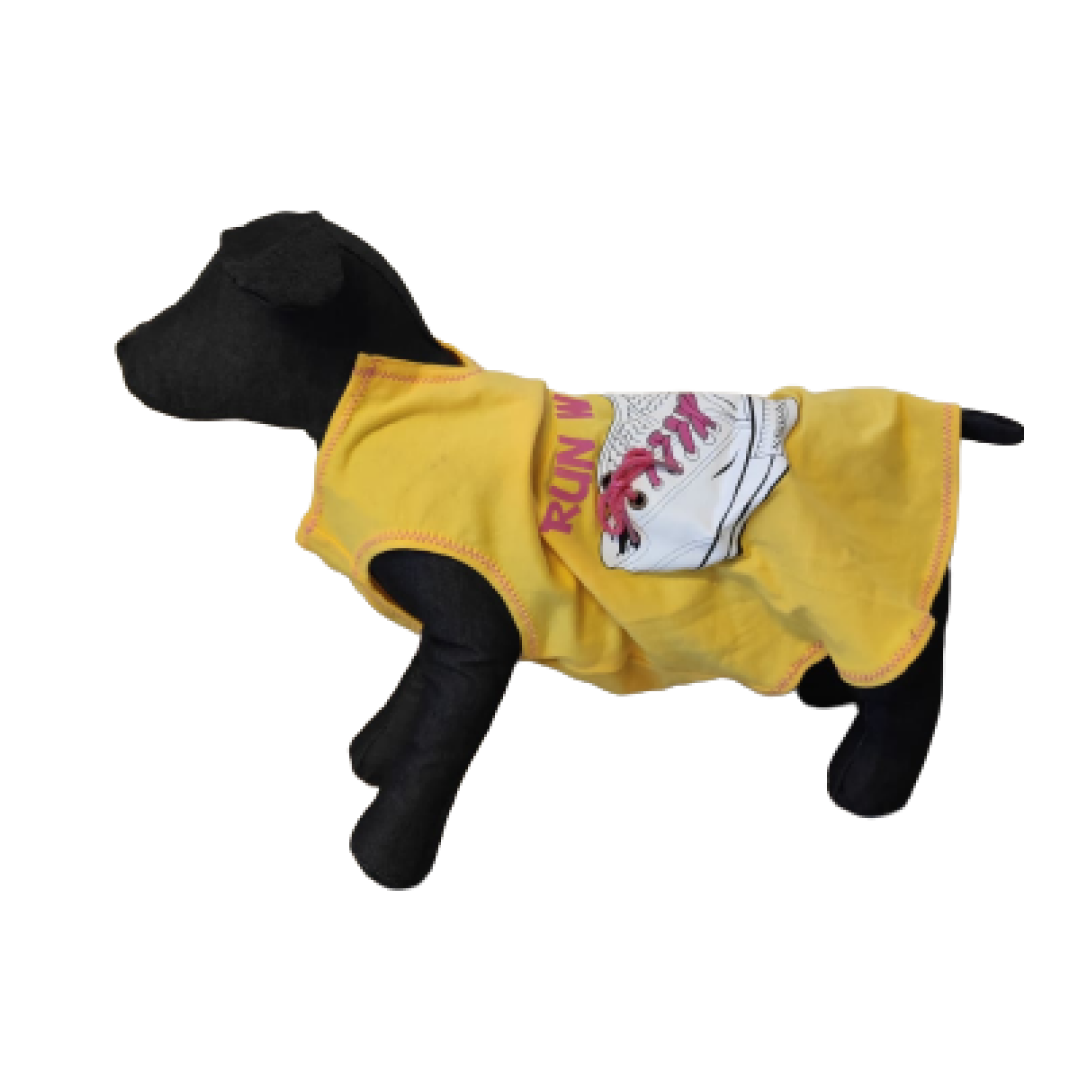 Vestito Canotta - Giallo con Disegno Scarpa