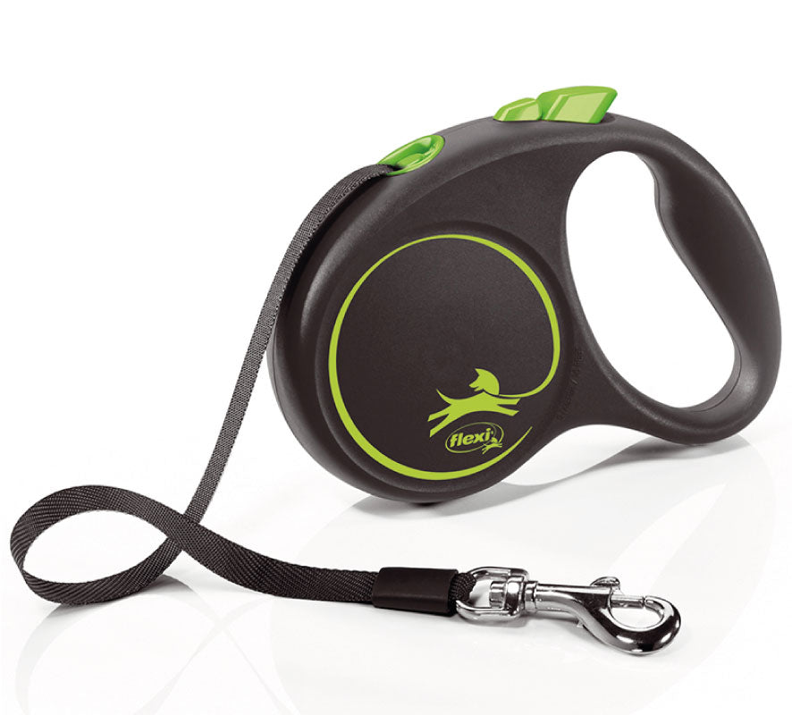 Flexi - Black Design - Guinzaglio in Fettuccia - S