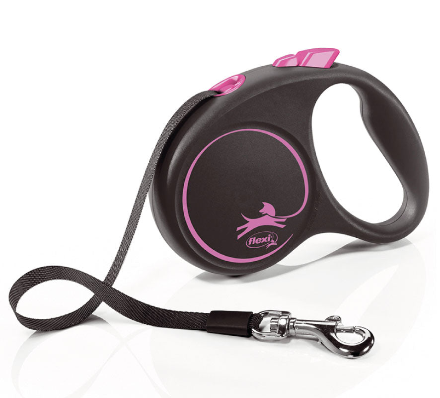 Flexi - Black Design - Guinzaglio in Fettuccia - S