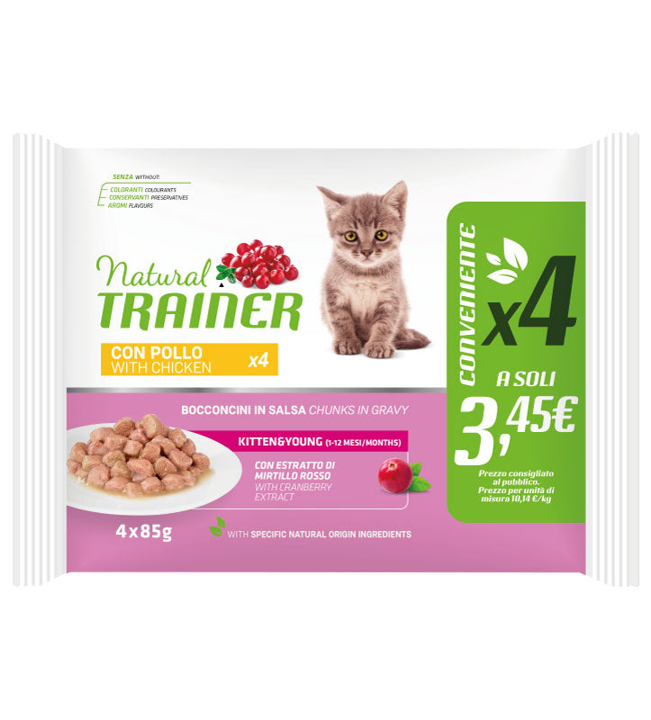 Trainer Natural - Kitten - FlowPack - 4 buste da 85g