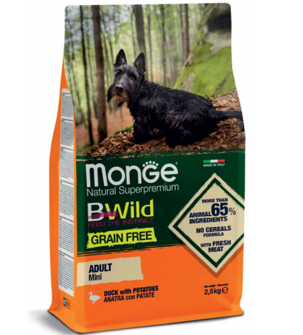 Monge - BWild Dog - Grain Free - Mini Adult - Anatra - 2.5 kg