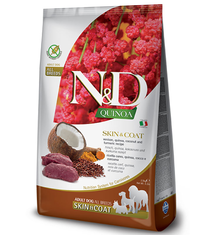 Farmina - N&D Quinoa Dog - Adult Medium/Maxi - Skin&Coat - Cervo - 2.5kg