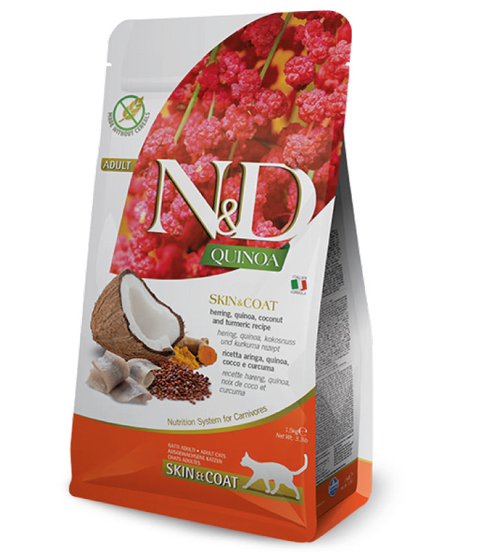 Farmina - N&D Quinoa Cat - Skin&Coat - Aringa - 1.5kg