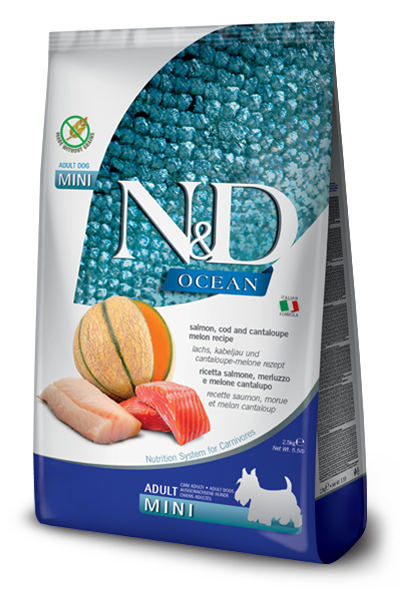 Farmina - N&D Ocean Dog - Mini Adult - Salmone/Merluzzo/Melone - 2.5kg