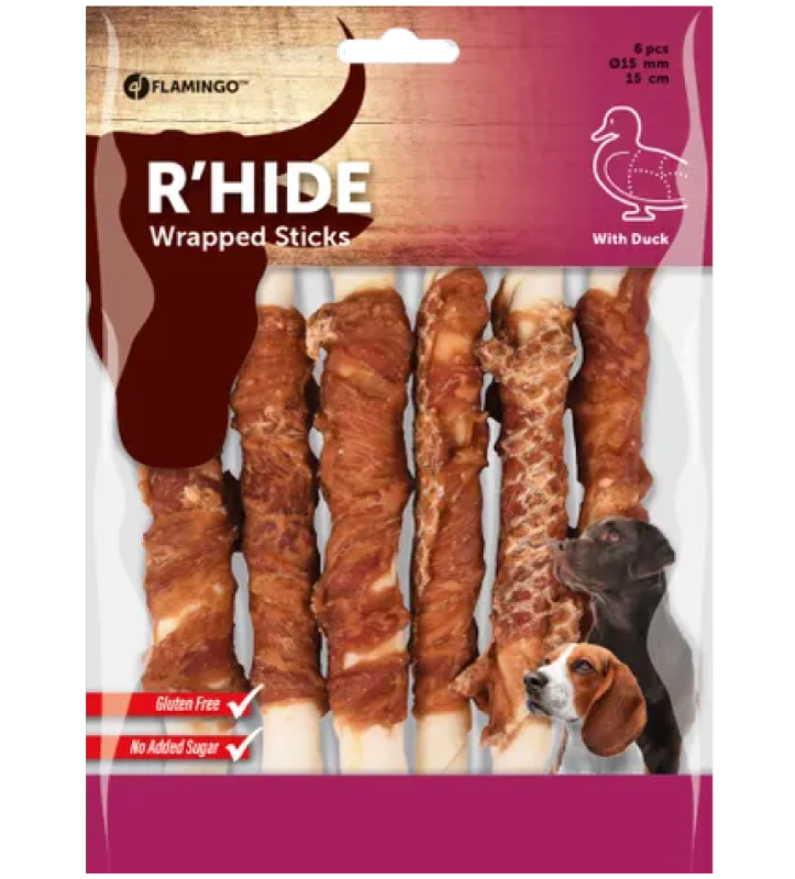 Flamingo - R'Hide - Bastoncini con Anatra arrotolata - 15cm - 180gr