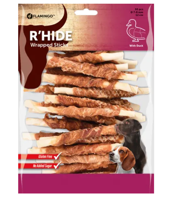 Flamingo - R'Hide - Bastoncini con Anatra arrotolata - 12cm - 350gr