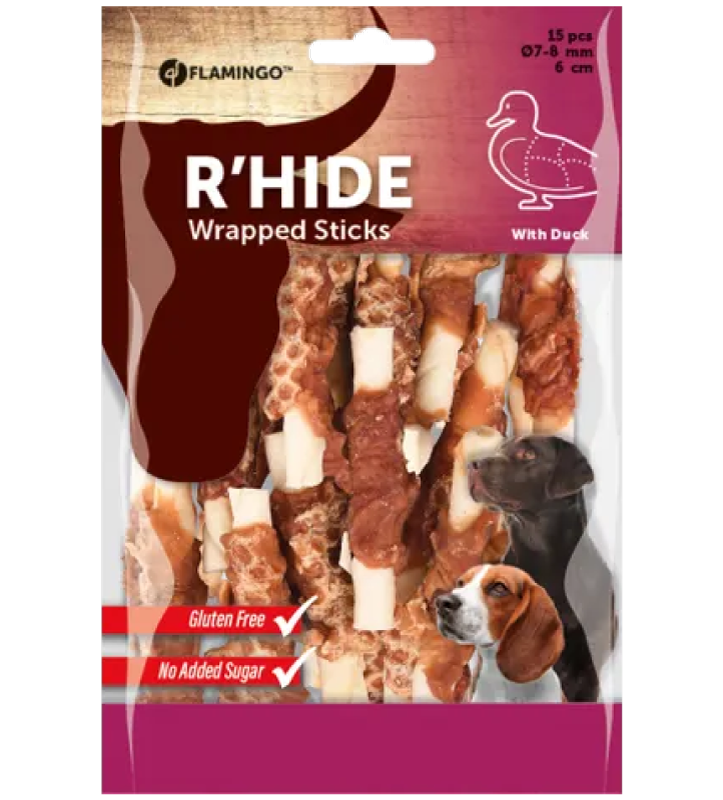 Flamingo - R'Hide - Mini Bastoncini con Anatra arrotolata - 6cm - 100gr