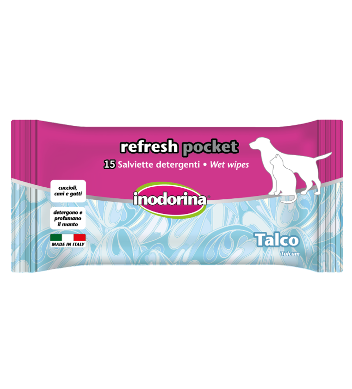 Inodorina - Salviette Igieniche Refresh Pocket - Talco - 15 salviette