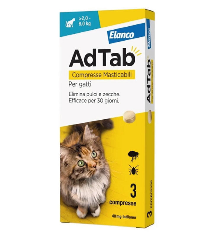 Elanco - AdTab Gatti - Da 2 a 8 kg - 3 compresse