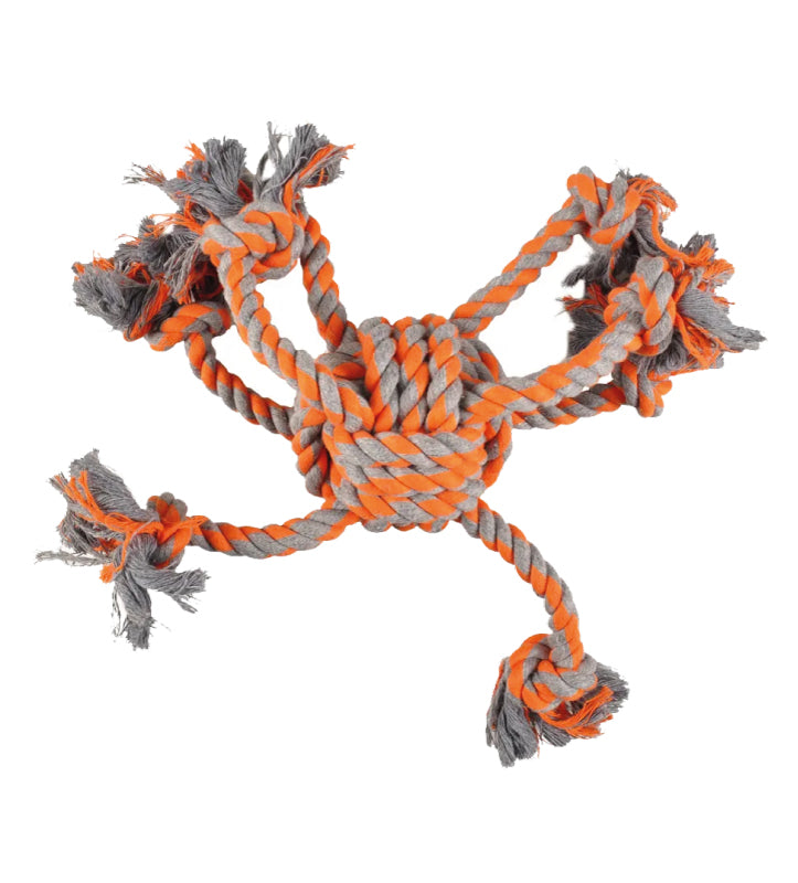 Flamingo - Corda Gioco - Palla Intrecciata e Tentacoli - ø10cm