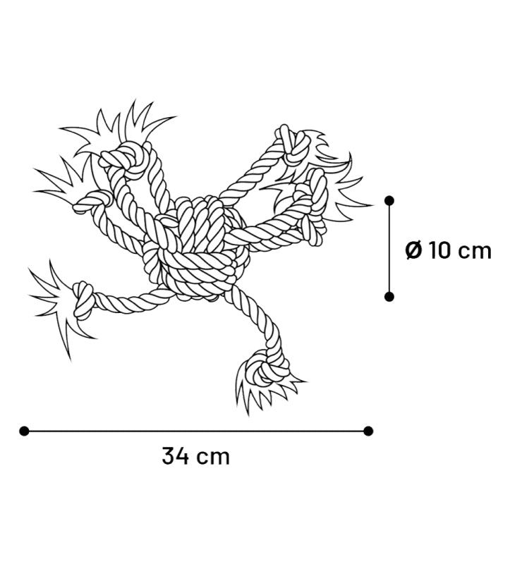 Flamingo - Corda Gioco - Palla Intrecciata e Tentacoli - ø10cm