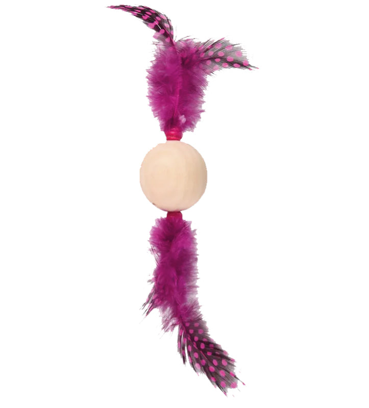 Flamingo - Palla in Legno - con Piume