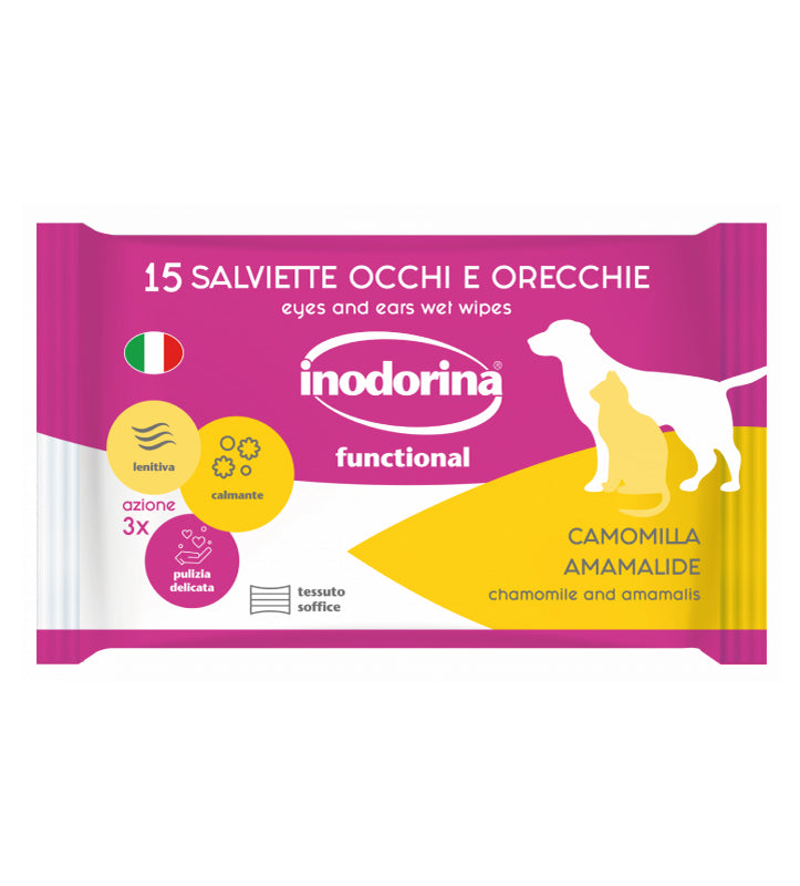 Inodorina - Salviette Igieniche - Occhi e Orecchie - 15 salviette