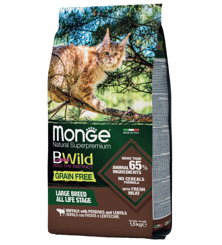 Monge - BWild Cat - Grain Free - Large Breed - Bufalo - 1.5 kg