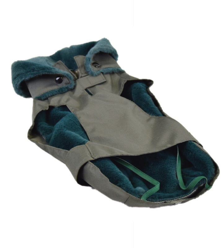 Fashion Dog - Cappotto Impermeabile - con Pelo e Cappuccio Removibile