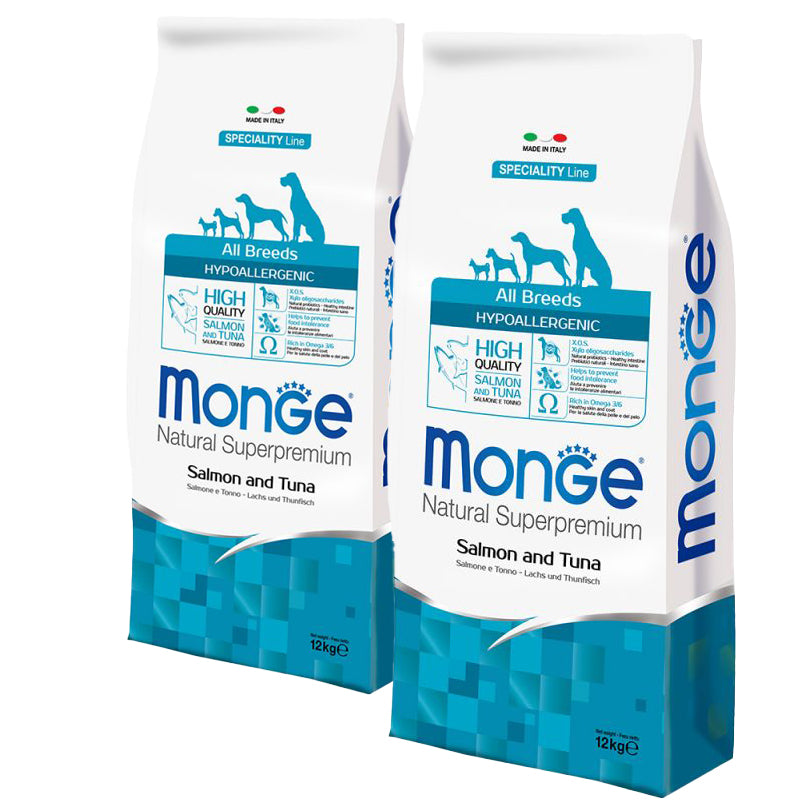 KIT 2 X Monge - Natural Superpremium - All Breeds - Hypoallergenic - 12 kg - DOPPIO SACCO