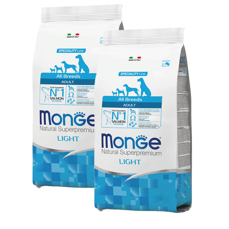 KIT 2 X Monge - Natural Superpremium - All Breeds - Light - 12 kg - DOPPIO SACCO