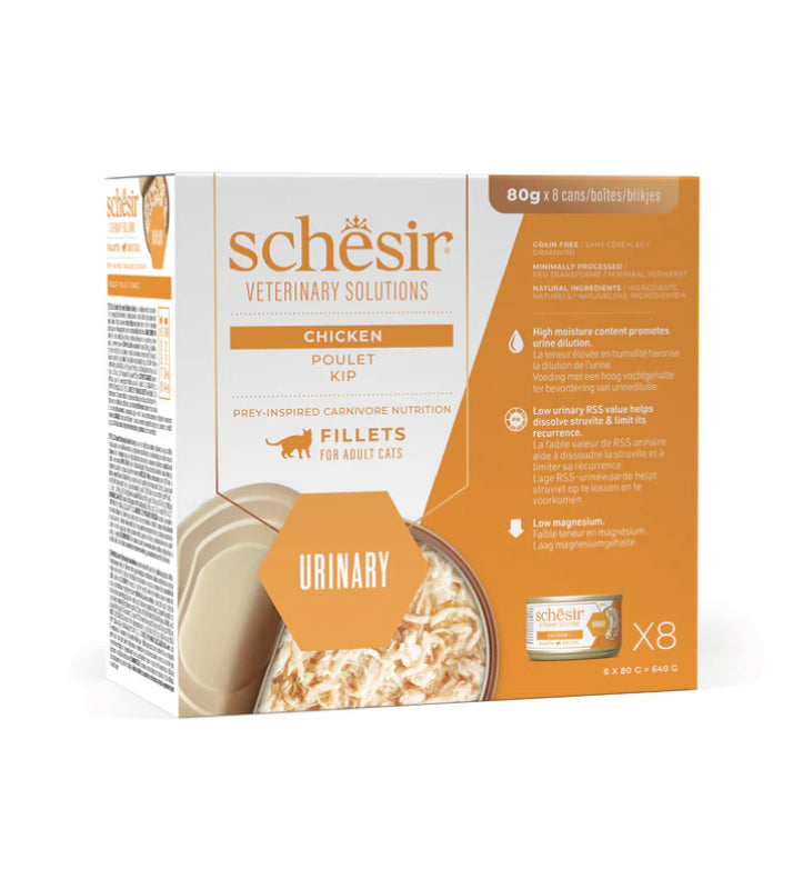 Schesir - Veterinary Solution Feline - Filetti - Urinary - 8 lattine da 80gr