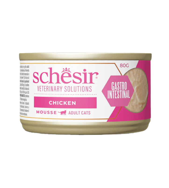 Schesir - Veterinary Solution Feline - Mousse - Gastro Intestinal - 8 lattine da 80gr