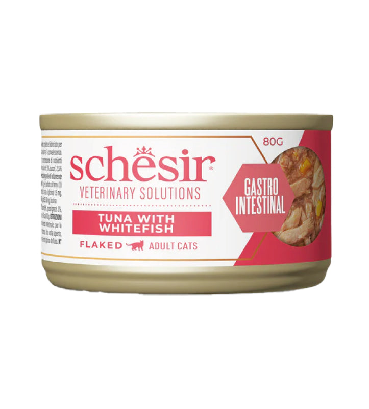 Schesir - Veterinary Solution Feline - Fiocchi - Gastro Intestinal - 8 lattine da 80gr