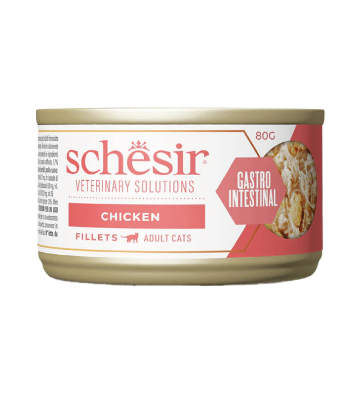 Schesir - Veterinary Solution Feline - Filetti - Gastro Intestinal - 8 lattine da 80gr