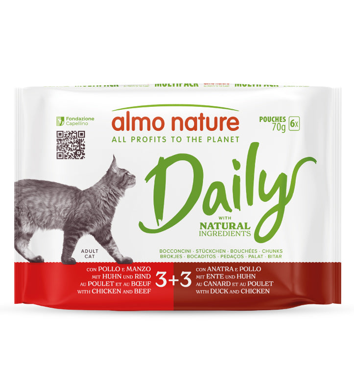 Almo Nature - Daily Cat - Multipack - Adult - 6 buste da 70gr x 10 confezioni