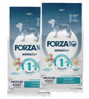 KIT 2 X Forza 10 - MonoDiet - Medium - Adult - Pesce - 12kg - DOPPIO SACCO