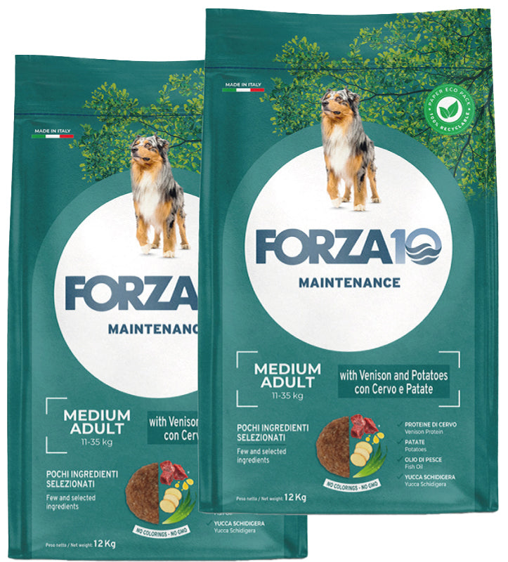 KIT 2 X Forza 10 - Maintenance - Medium - Adult - Cervo - 12kg - DOPPIO SACCO