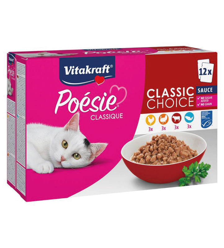 Vitakraft - Poesie Classique - Adult - In Salsa - Multipack - 12 buste da 85g