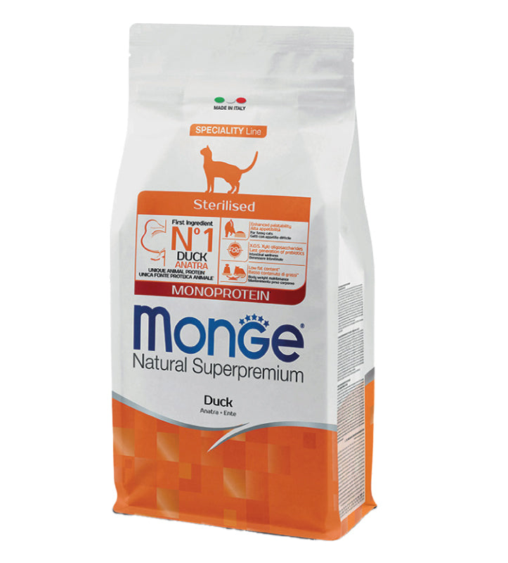 Monge Cat - Natural Superpremium - Adult - Sterilised - Anatra - 10 kg