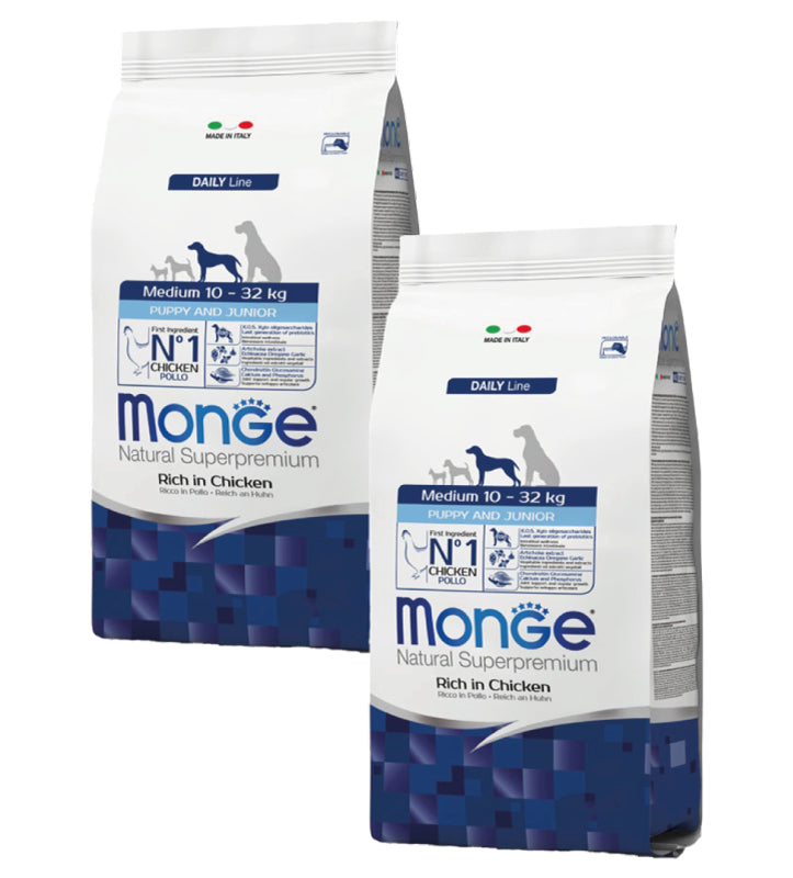 KIT 2 X Monge - Natural Superpremium - Medium Puppy&Junior - 12 kg