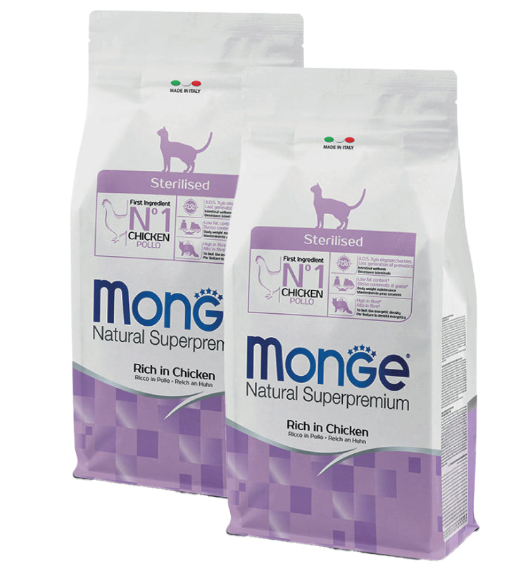 KIT 2 X Monge Cat - Natural Superpremium - Adult - Sterilised - Pollo - 10 kg