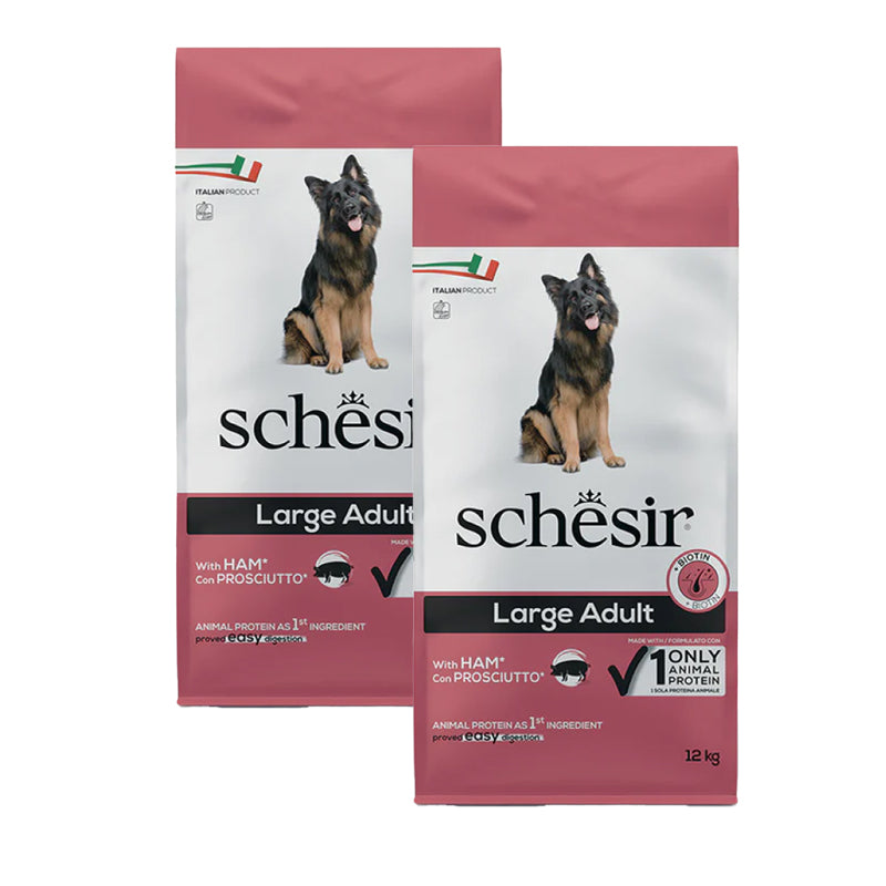 KIT 2 X Schesir Dog - Large Adult - Prosciutto - 12 kg - DOPPIO SACCO