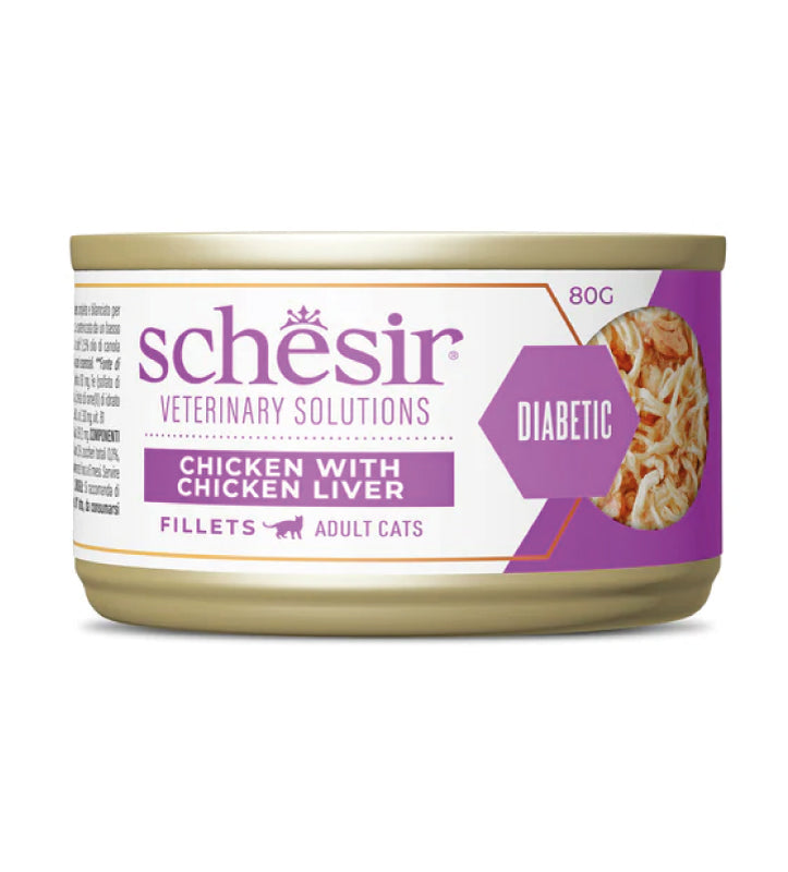 Schesir - Veterinary Solution Feline - Filetti - Diabetic - 80gr
