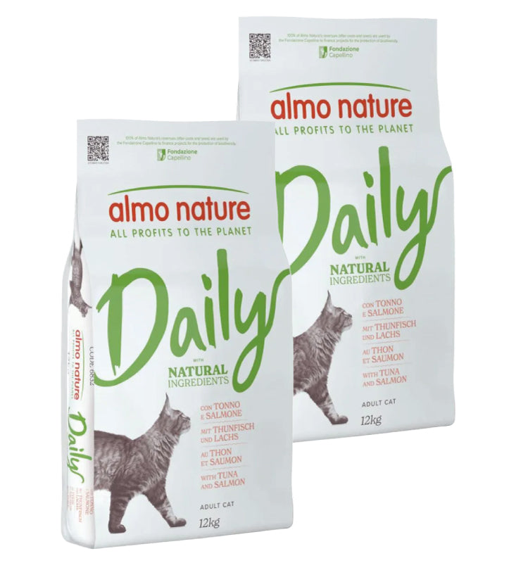 KIT 2 X Almo Nature - Daily Maintenance - Adult - Tonno e Salmone - 12kg - DOPPIO SACCO