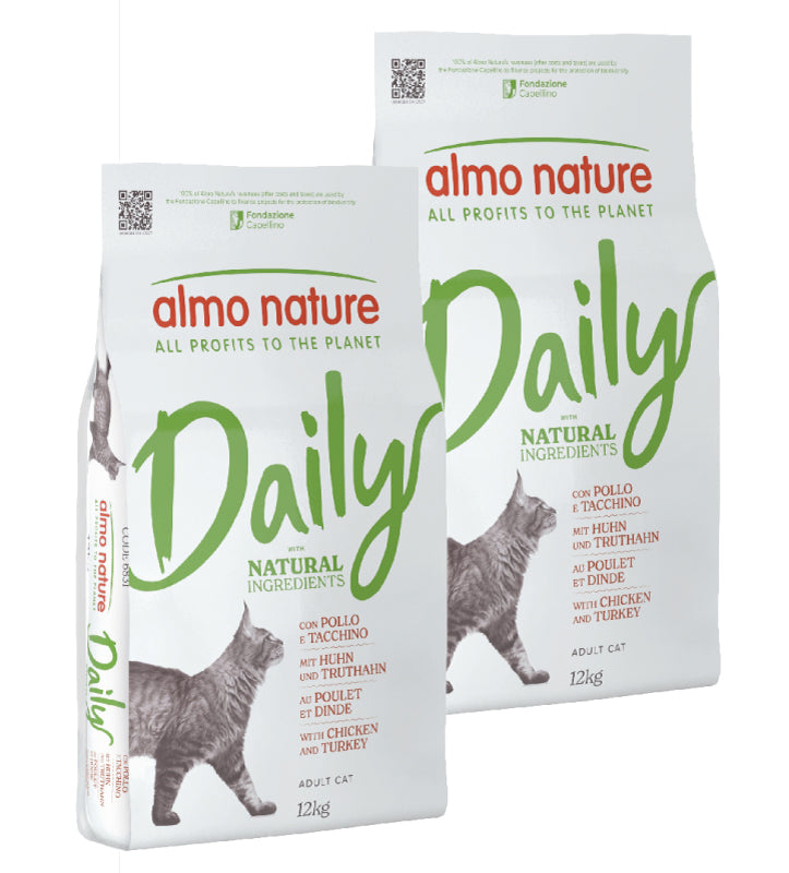 KIT 2 X Almo Nature - Daily Maintenance - Adult - Pollo e Tacchino - 12kg - DOPPIO SACCO