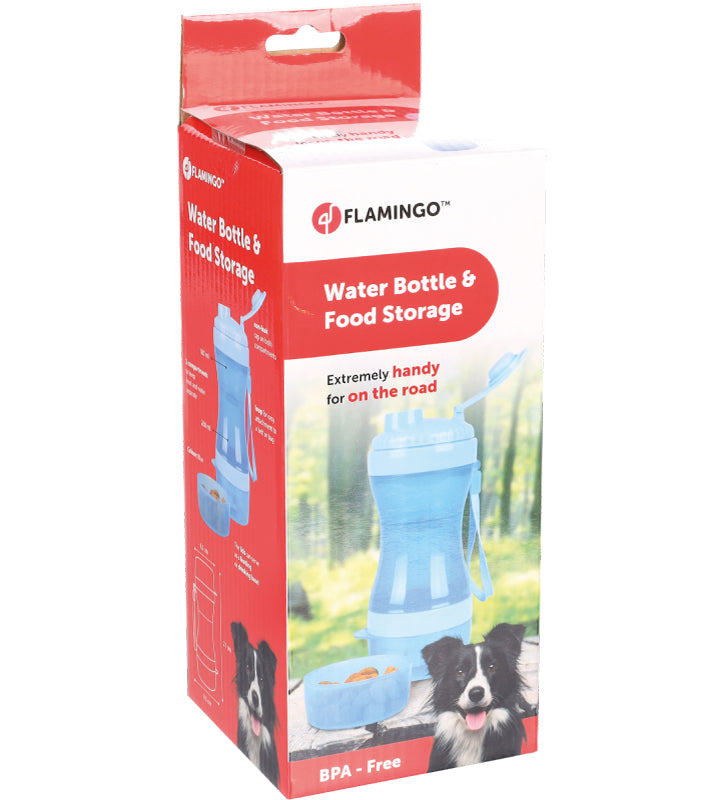 Flamingo - Contenitore Viaggio Doppio - per Cibo e Acqua