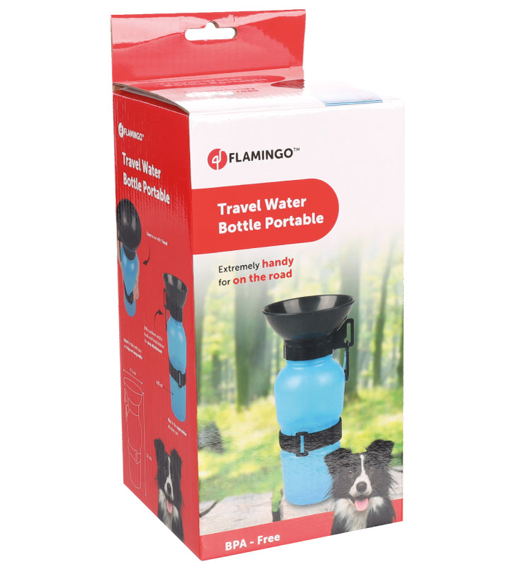 Flamingo - Bottiglia con Ciotola per l'acqua - 500ml